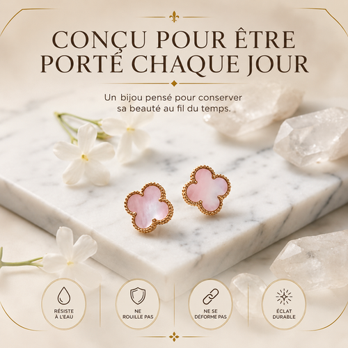 Boucles d'oreilles à 4 trèfles